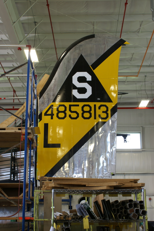 B-17 (Restoration as of May 2014) vertical fin at Champaign Aviation Museum