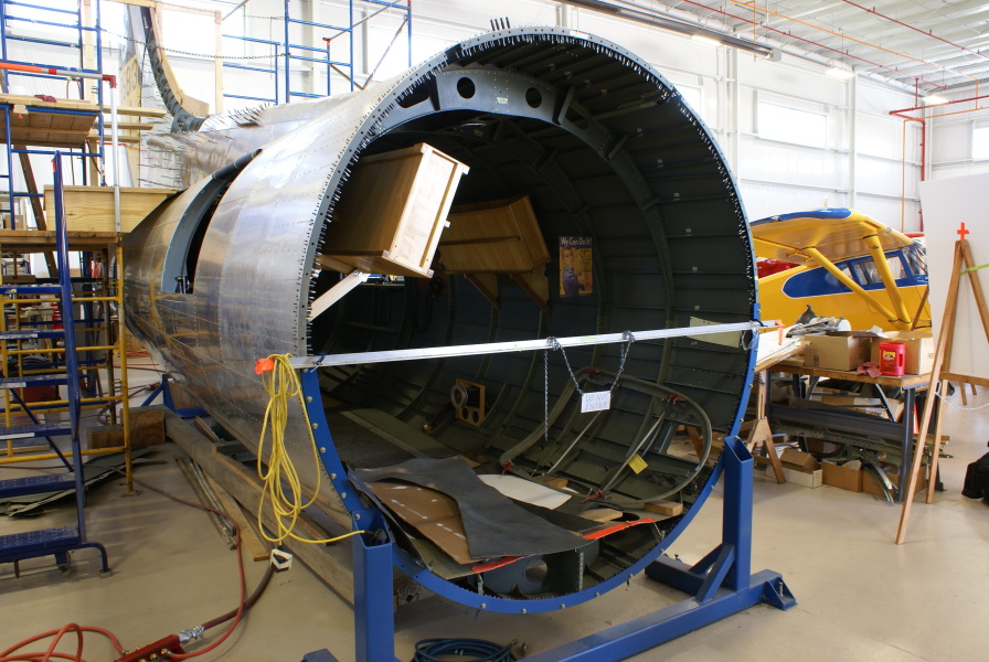 B-17 (Restoration as of May 2014) aft fuselage at Champaign Aviation Museum