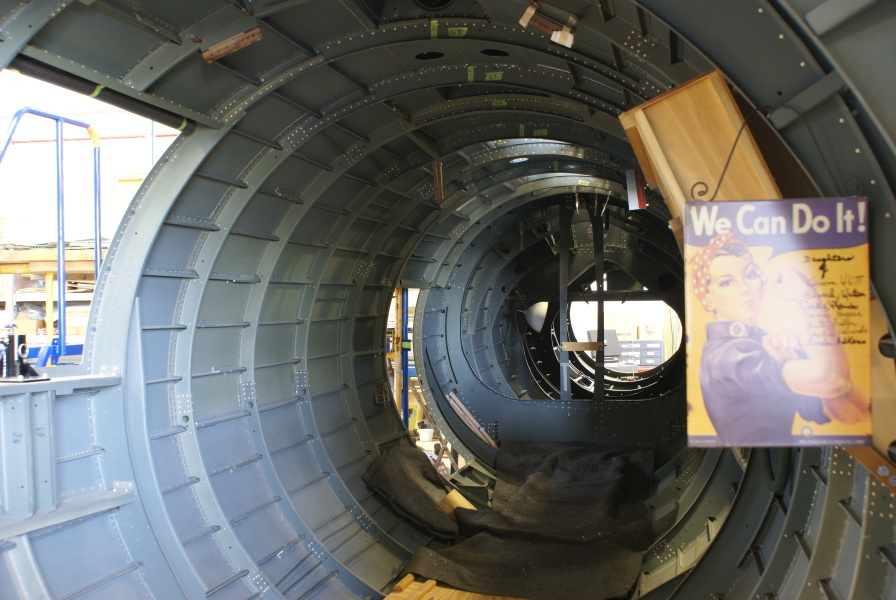 B-17 (Restoration as of May 2014) aft fuselage interior at Champaign Aviation Museum