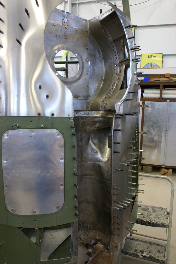B-17 (Restoration as of May 2014) engine nacelles at Champaign Aviation Museum
