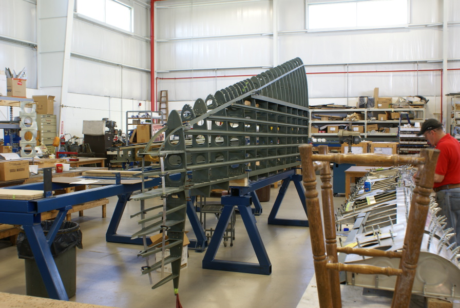 B-17 (Restoration as of May 2014) horizontal stabilizer at Champaign Aviation Museum