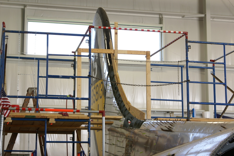 B-17 (Restoration as of May 2014) vertical fin at Champaign Aviation Museum