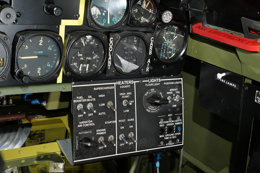 P-51H cockpit interior at Chanute Air Museum