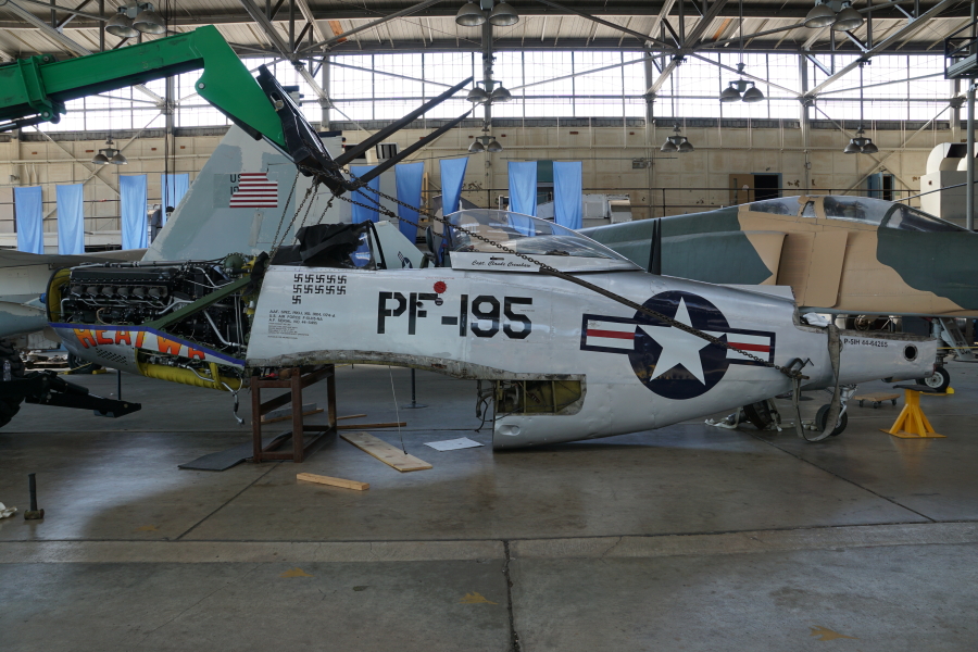 P-51H fuselage with wings removed at Chanute Air Museum