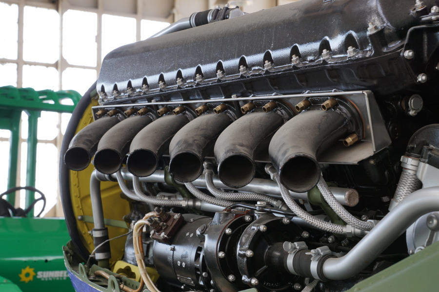 P-51H Packard-built Rolls Royce Merlin V1650-9 engine at Chanute Air Museum