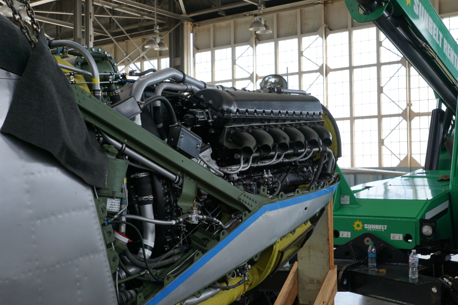 P-51H Packard-built Rolls Royce Merlin V1650-9 engine at Chanute Air Museum