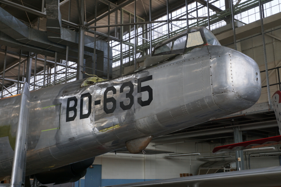 Tail of B-25 at Chanute Air Museum, including serial number (BD-635, or 44-30635)