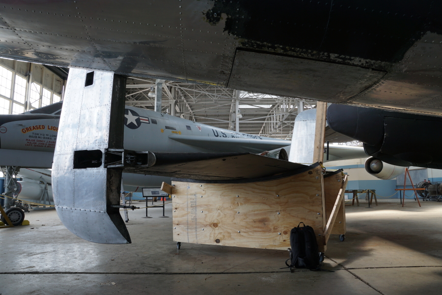 B-25 horizontal and vertical stabilizers at Chanute Air Museum