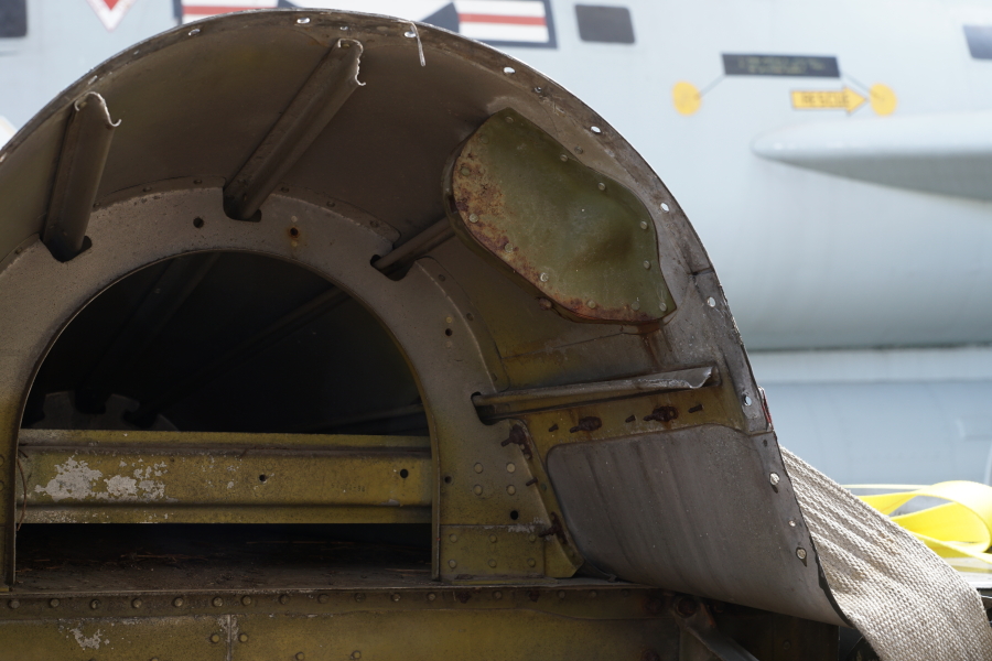 B-25 fuselage to horizontal and vertical stabilizers attach point at Chanute Air Museum