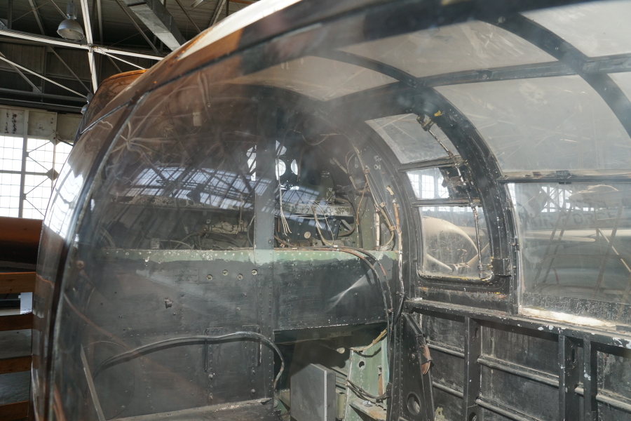 Interior of bombardier's compartment in nose of B-25 at Chanute Air Museum