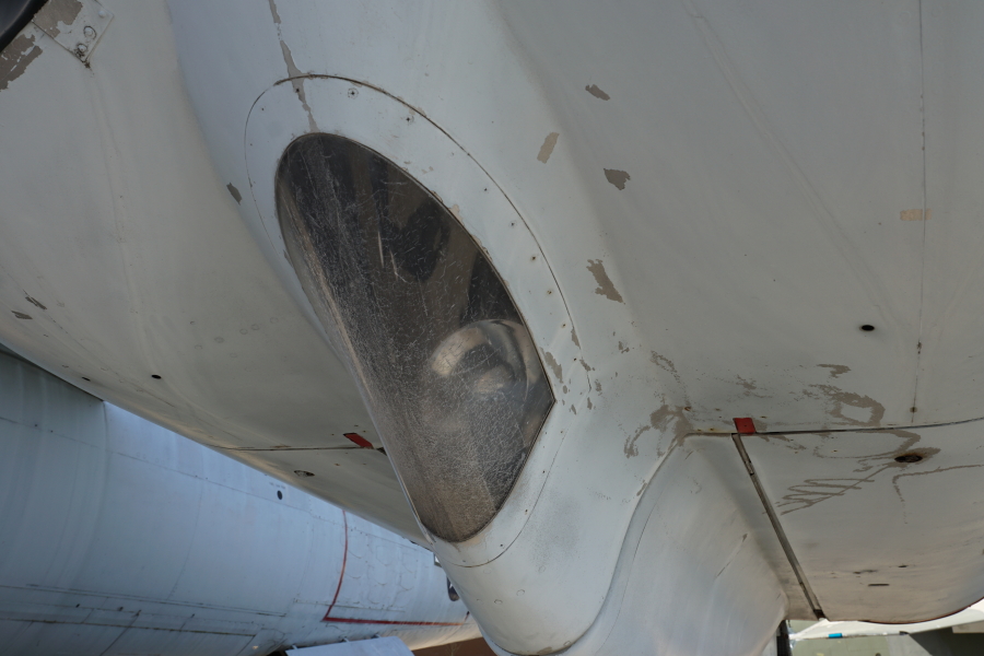 XB-47 landing light on inboard engine pod at Chanute Air Museum
