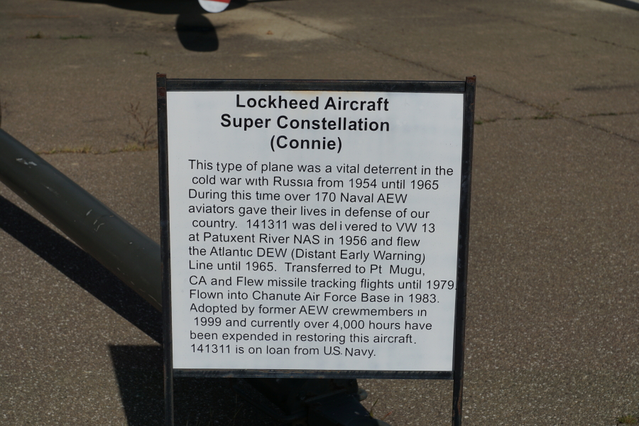 Sign by the EC-121 at Chanute Air Museum