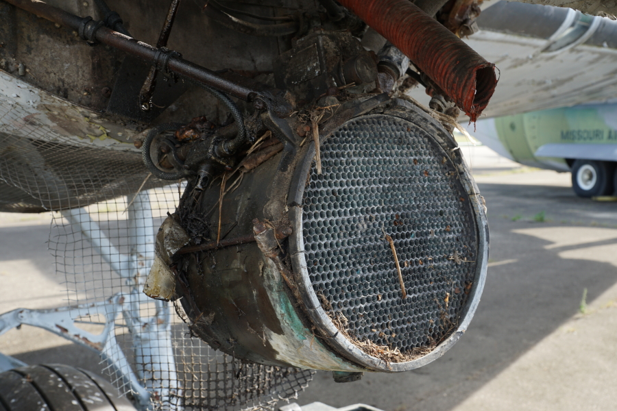 Oil cooler on the C-47 engine at Chanute Air Museum