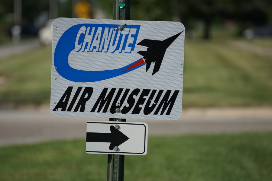 Sign directing visitors to Chanute Air Museum