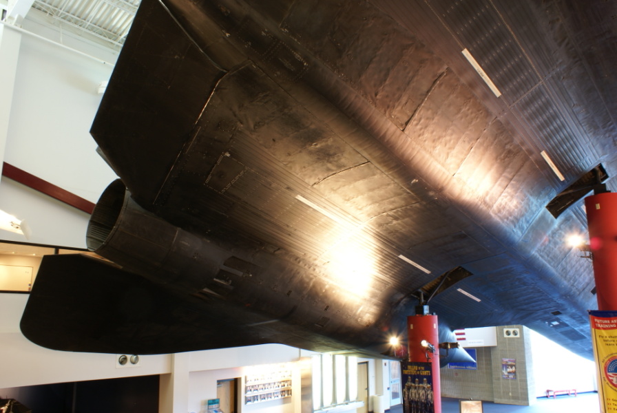 SR-71 underside, including engine nacelles and tail, at Kansas Cosmosphere