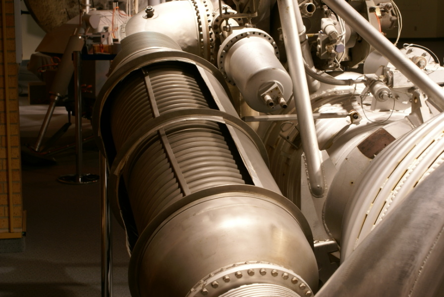 Heat exchanger on Cut-Away H-1 Engine at Kansas Cosmosphere