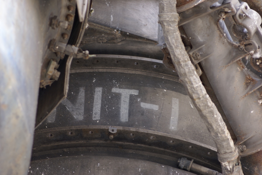 UNIT 1 stencil on F-1 Engine at Kansas Cosmosphere