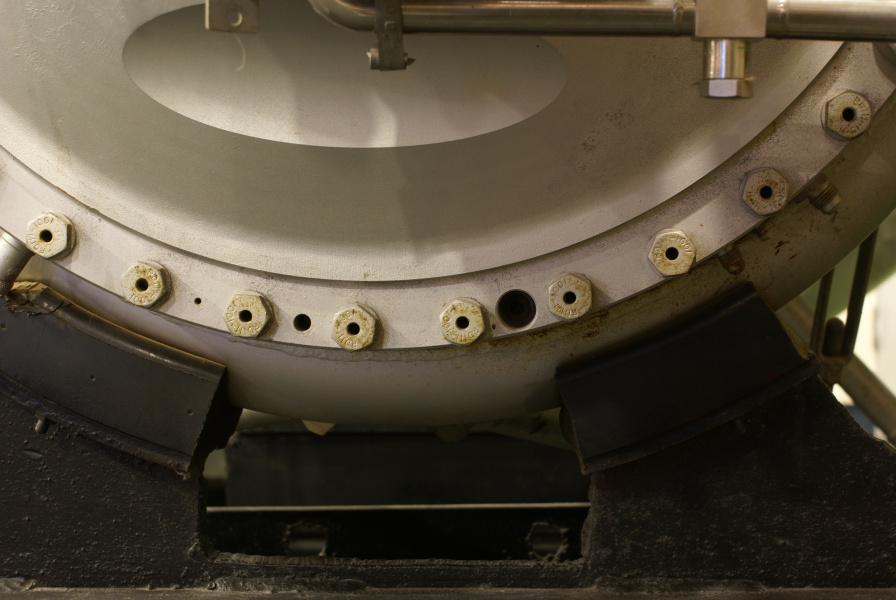 Hypergol manifold on Cut-Away H-1 Engine at Kansas Cosmosphere