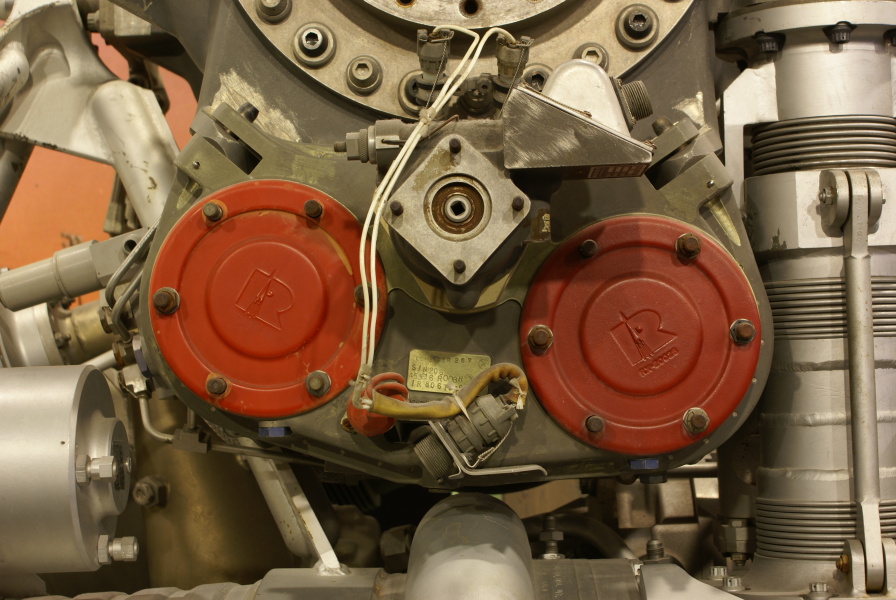 Rocketdyne Mark 3 turbopump accessory drive on Cut-Away H-1 Engine at Kansas Cosmosphere
