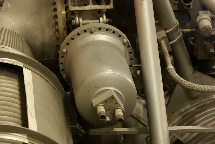 Solid propellant gas generator (SPGG) on Cut-Away H-1 Engine at Kansas Cosmosphere