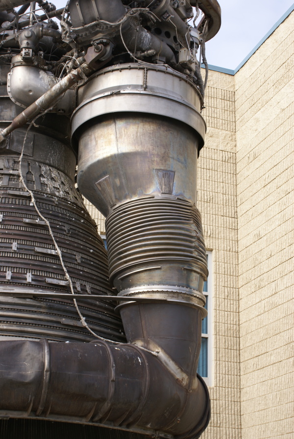 Heat exchanger on F-1 Engine at Kansas Cosmosphere