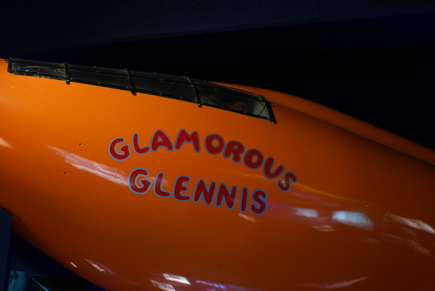 Glamorous Glennis nose art on the X-1 Replica at the Kansas Cosmosphere