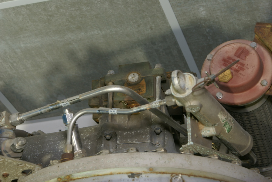 LR-89 (Atlas Booster) Engine gimbal bearing and hypergol manifold at Kansas Cosmosphere