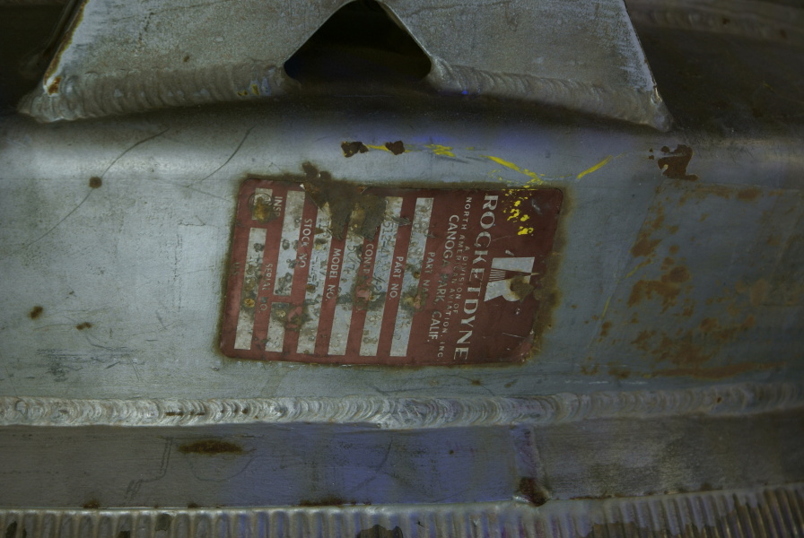 ID plate on LR-89 (Atlas Booster) Engine at Kansas Cosmosphere