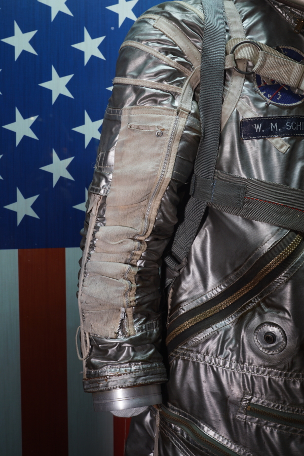 Schirra Project Mercury Sigma 7 Training Suit arm at Kansas Cosmosphere