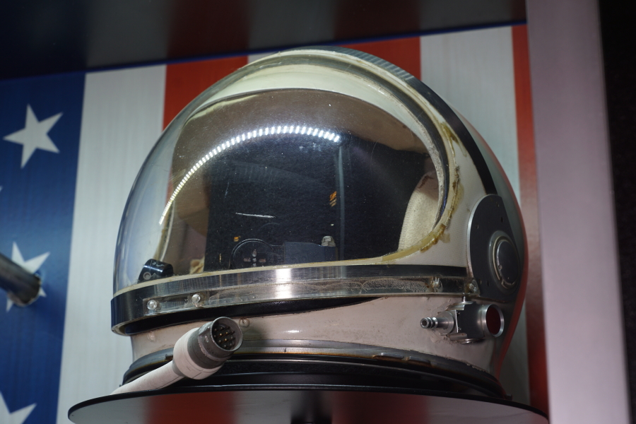 Schirra Project Mercury Sigma 7 Training Suit helmet at Kansas Cosmosphere