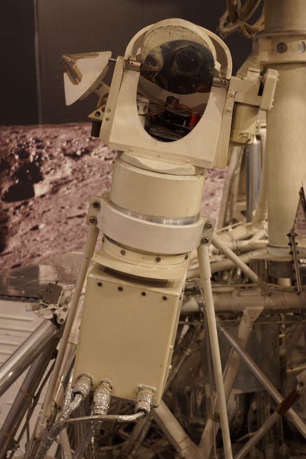 Survey television camera on Surveyor Engineering Model at Kansas Cosmosphere