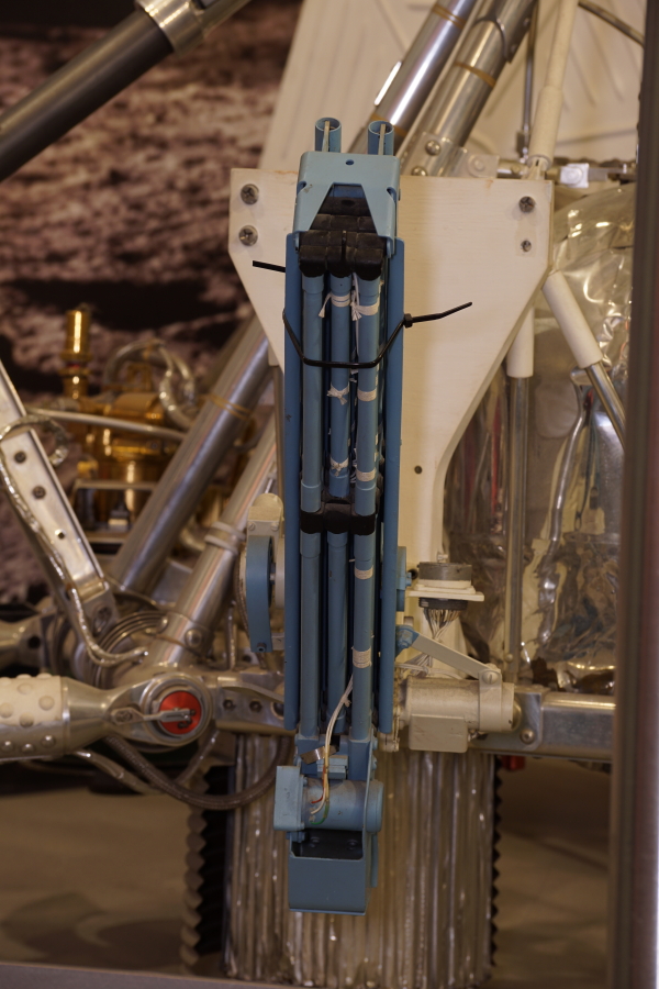 Soil Mechanics/Surface Sampler device scoop arm on Surveyor Engineering Model at Kansas Cosmosphere