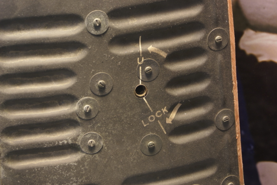 Lock/unlock mechanism on Gemini 4 Hatch at Cradle of Aviation