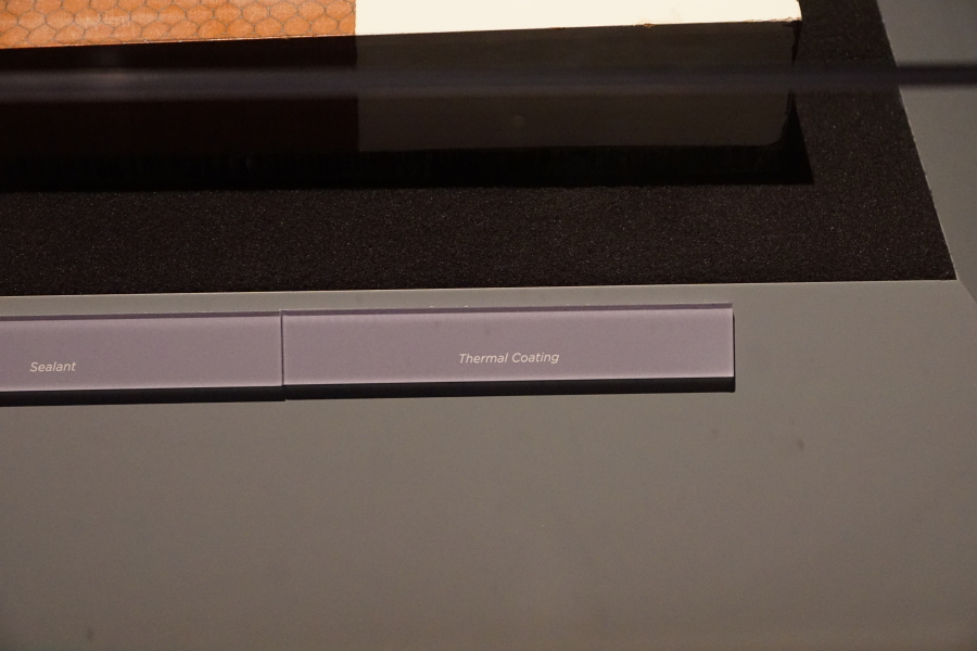 Sign accompanying Apollo Heat Shield Manufacturing Model thermal coating at Destination Moon