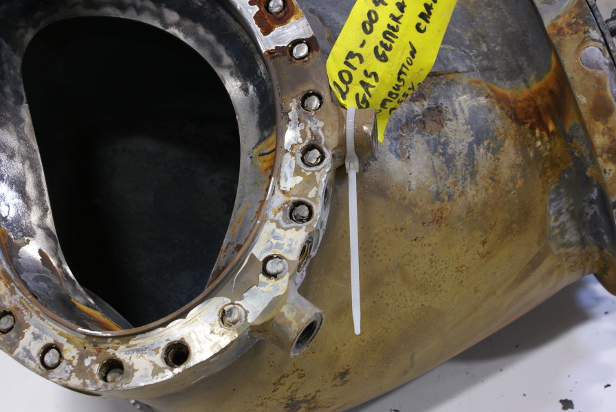 Igniter bosses on Gas Generator Combustor from Jeff Bezos recovered F-1 Apollo 11 rocket engines