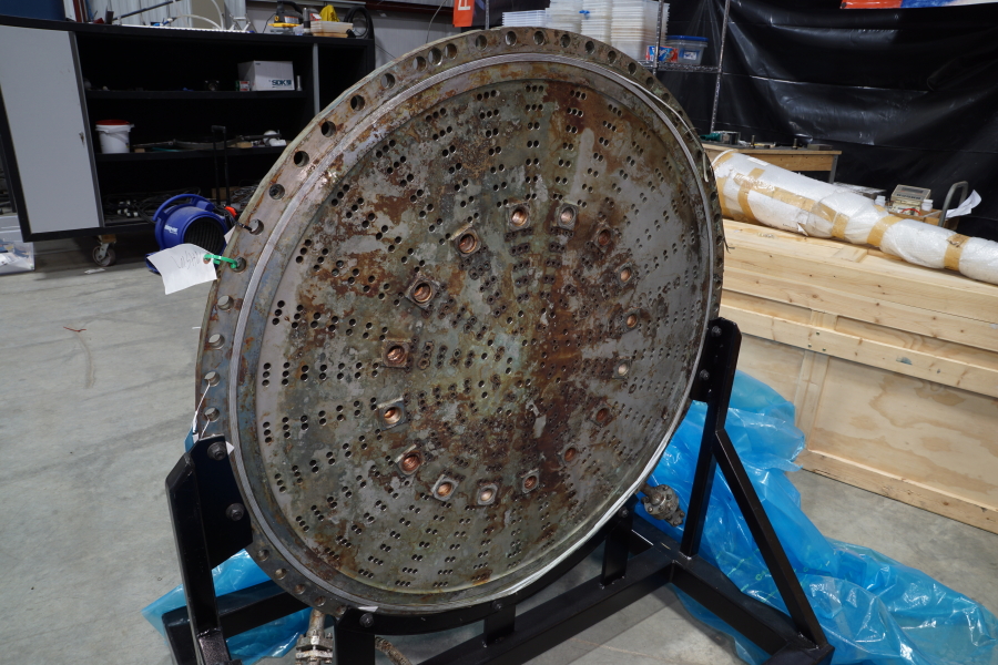 Injector plate from Jeff Bezos recovered F-1 Apollo 11 rocket engines