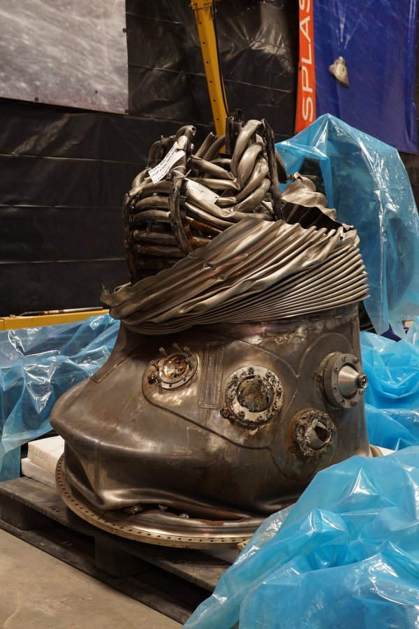 Heat exchanger from Jeff Bezos recovered F-1 Apollo 11 rocket engines