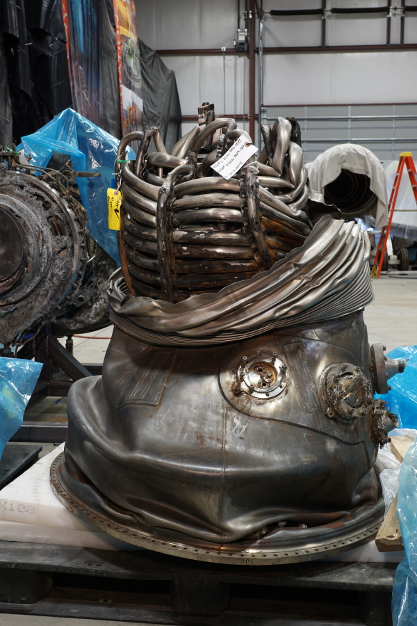 Heat exchanger from Jeff Bezos recovered F-1 Apollo 11 rocket engines