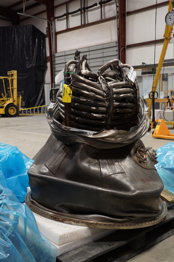 Heat exchanger from Jeff Bezos recovered F-1 Apollo 11 rocket engines