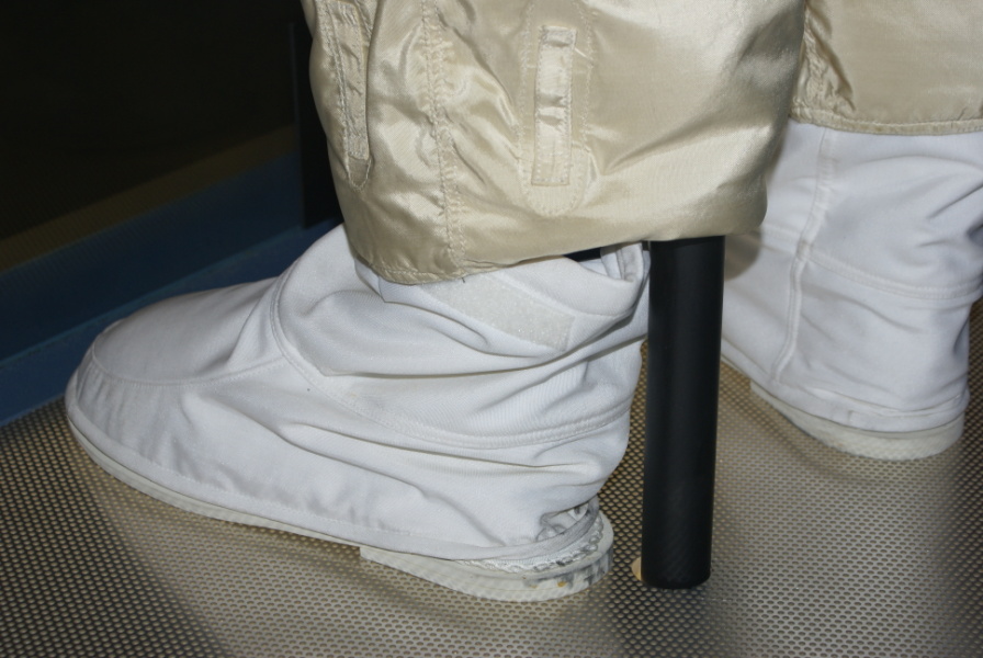 Boots on Apollo A7L Suit integrated thermal micrometeoroid garment (ITMG) at Franklin Institute
