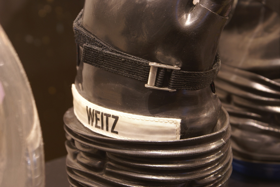Weitz name tag on Weitz Suit right glove at Great Lakes Science Center
