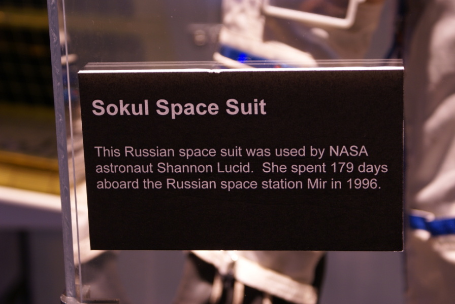 Sign accompanying Sokol Suit at Glenn Research Center