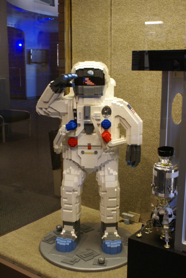Lego Buzz Aldrin in Glenn Research Center visitor center lobby