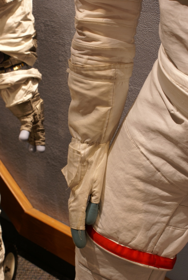 Glove on Shuttle Suit Mockup at Glenn Research Center