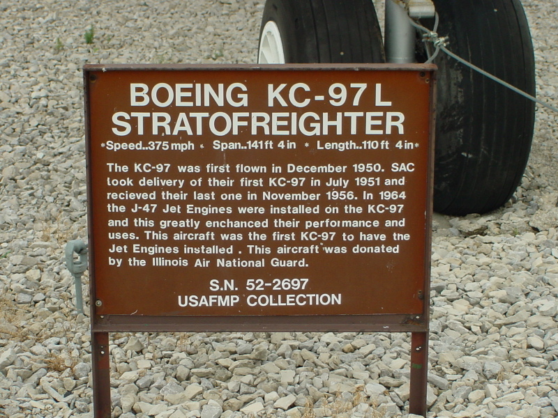 Sign by the KC-97 Stratofreighter at Grissom Air Museum