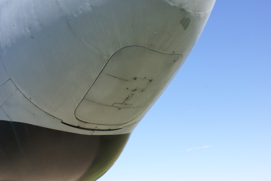 B-47 Stratojet navigator escape hatch at Grissom Air Museum