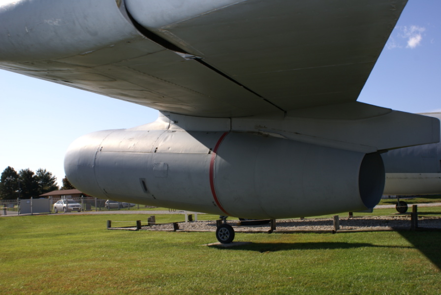 Outboard J47 engine nacelle on B-47 Stratojet at Grissom Air Museum