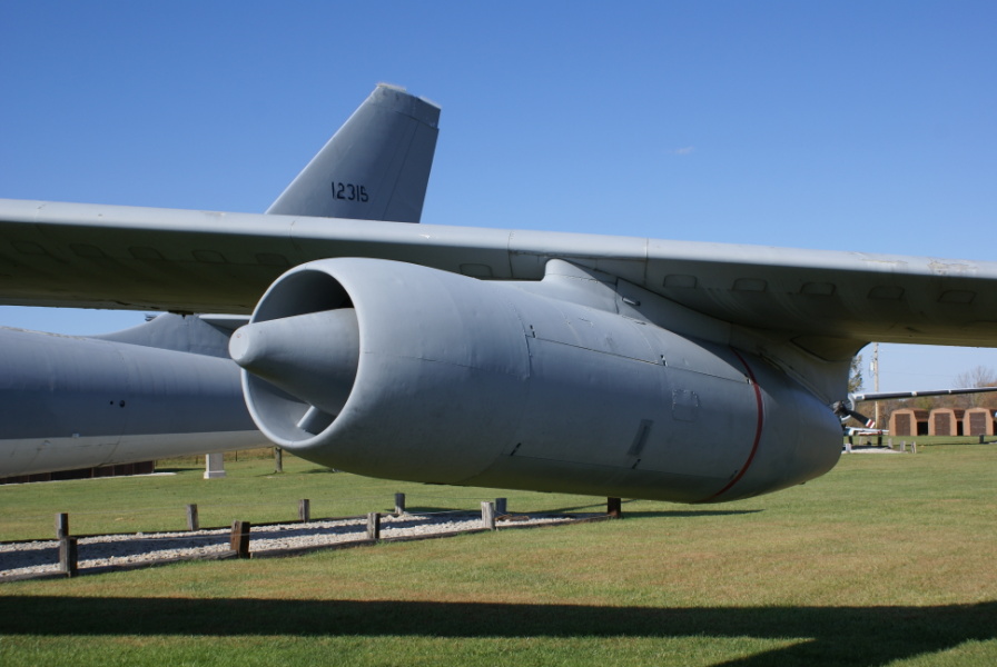 Outboard J47 engine nacelle on B-47 Stratojet at Grissom Air Museum