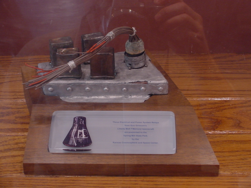 Liberty Bell 7 recovered components inside Grissom Memorial in Mitchell Indiana