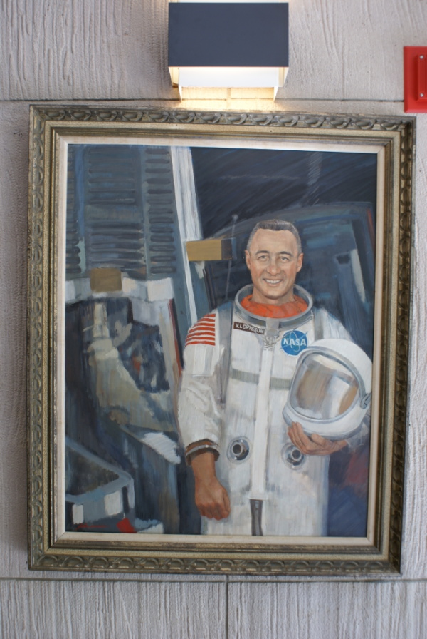 Portrait of Gus Grissom inside Grissom Memorial in Mitchell Indiana